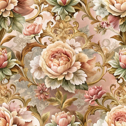 Rococo Blooms Pattern 123 Minky Fabric