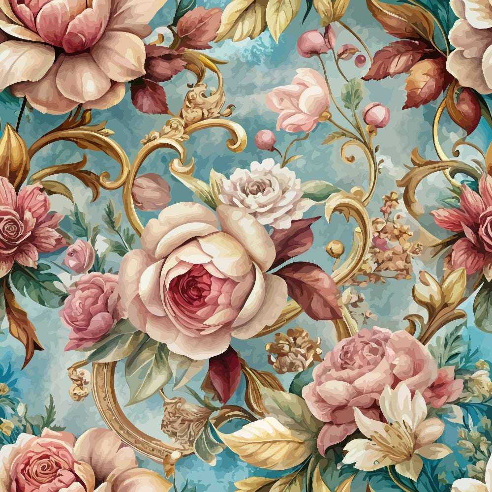 Rococo Blooms Pattern 16 Minky Fabric