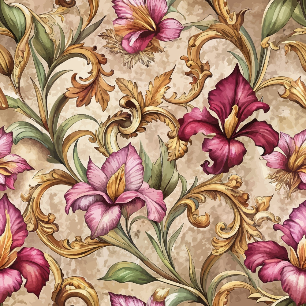 Rococo Blooms Pattern 114 Minky Fabric