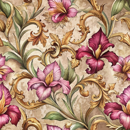 Rococo Blooms Pattern 114 Minky Fabric