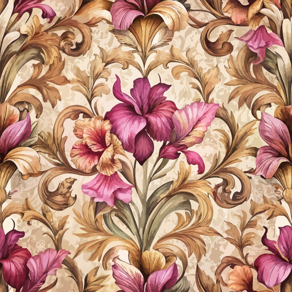 Rococo Blooms Pattern 113 Minky Fabric