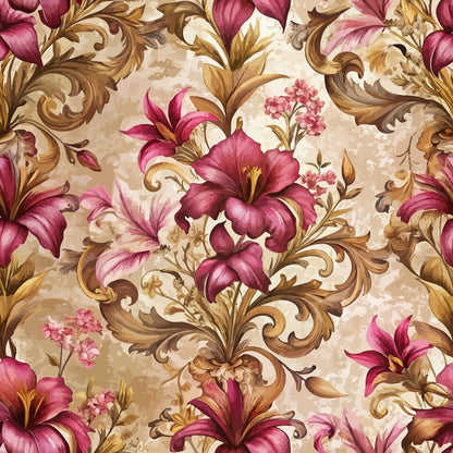 Rococo Blooms Pattern 112 Minky Fabric
