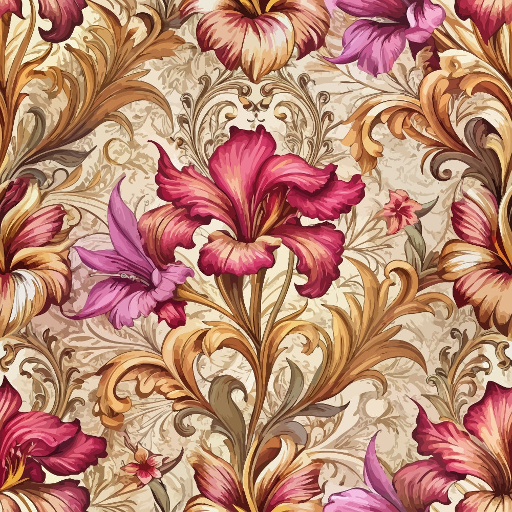 Rococo Blooms Pattern 111 Minky Fabric