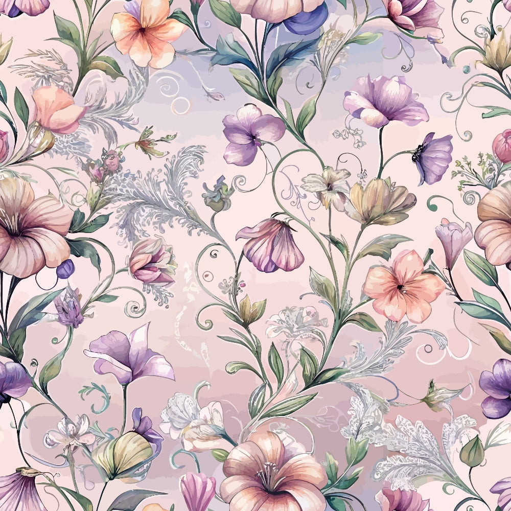 Rococo Blooms Pattern 101 Minky Fabric