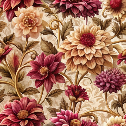 Rococo Blooms Pattern 18 Minky Fabric