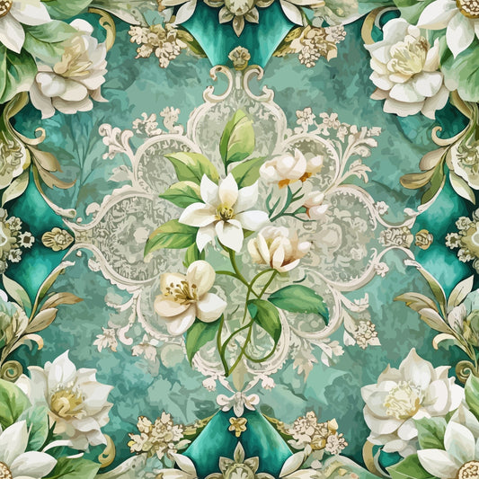 Baroque Florals Pattern 234 Quilting Cotton Fabric