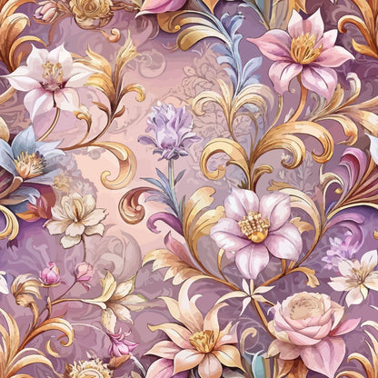 Rococo Blooms Pattern 231 Minky Fabric