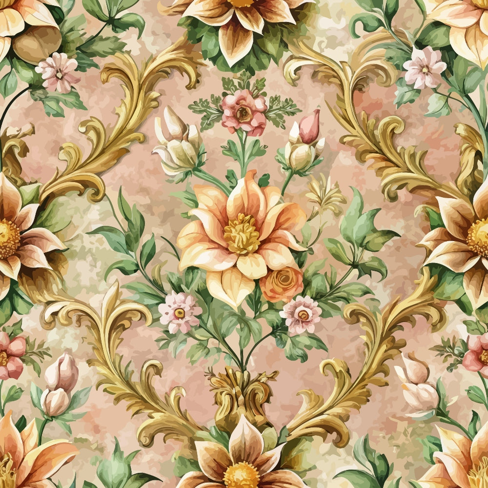 Rococo Blooms Pattern 229 Minky Fabric