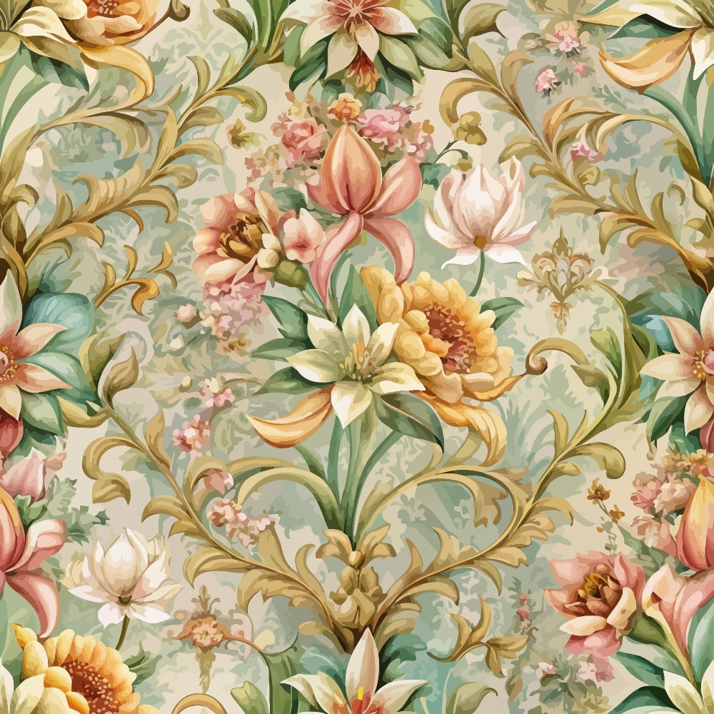Rococo Blooms Pattern 136 Minky Fabric