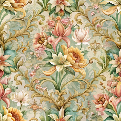 Rococo Blooms Pattern 136 Minky Fabric