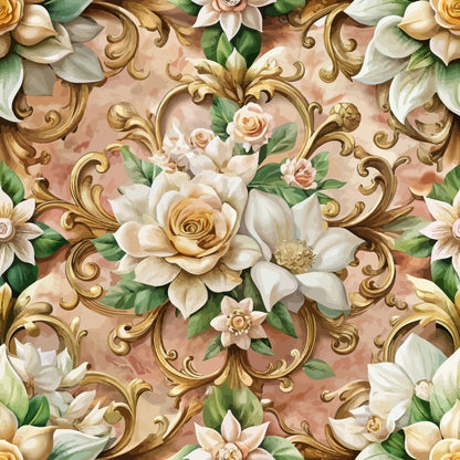 Rococo Blooms Pattern 201 Minky Fabric