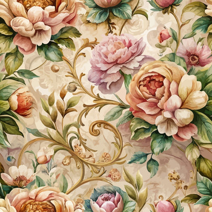 Rococo Blooms Pattern 209 Minky Fabric