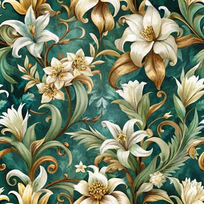 Rococo Blooms Pattern 20 Minky Fabric