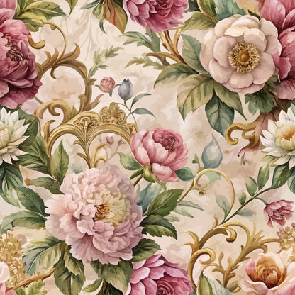Rococo Blooms Pattern 210 Minky Fabric