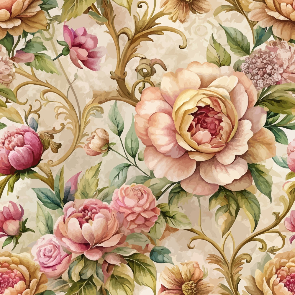 Baroque Florals Pattern 212 Quilting Cotton Fabric
