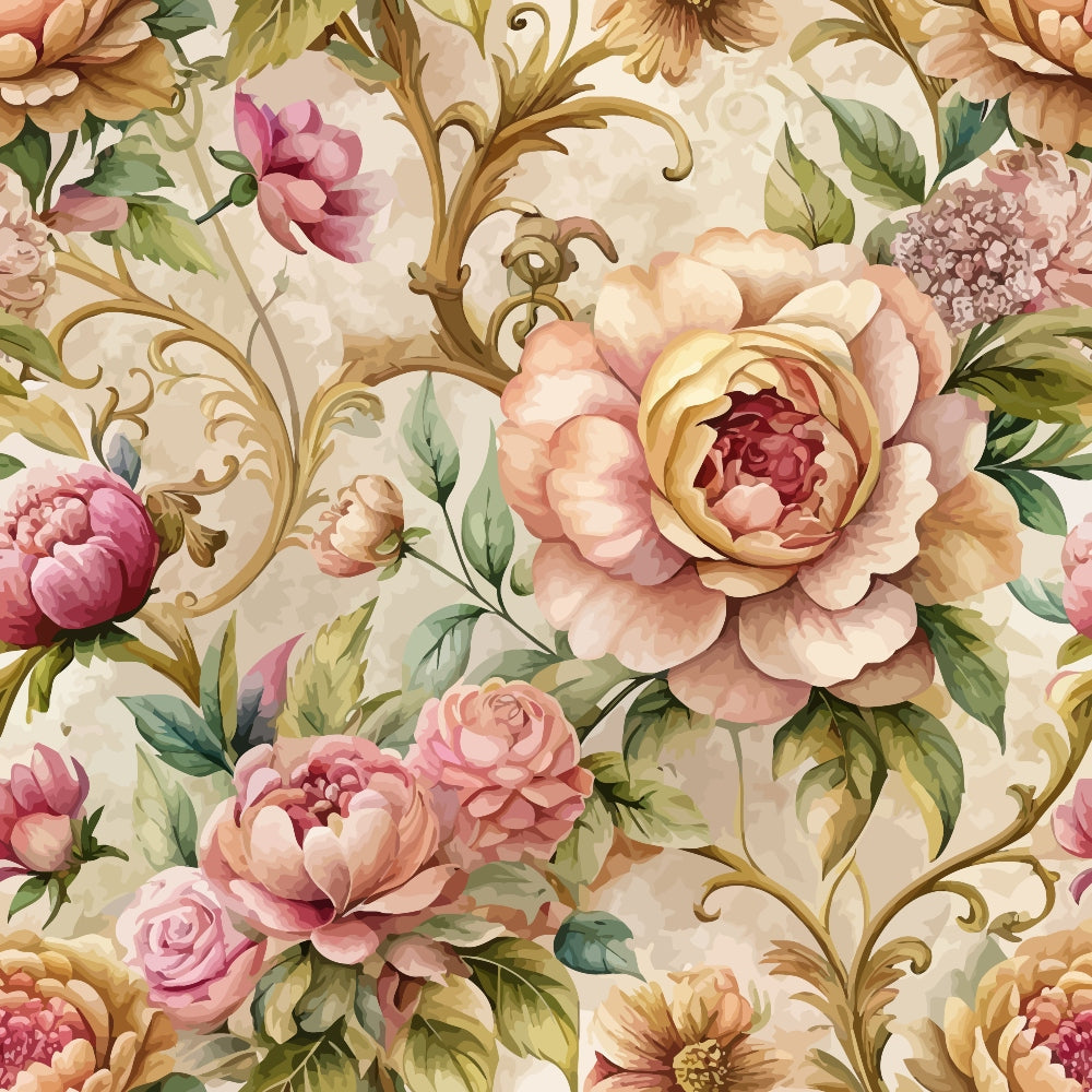 Rococo Blooms Pattern 212 Minky Fabric