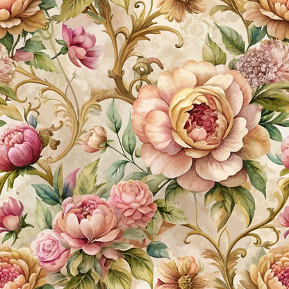 Rococo Blooms Pattern 212 Minky Fabric