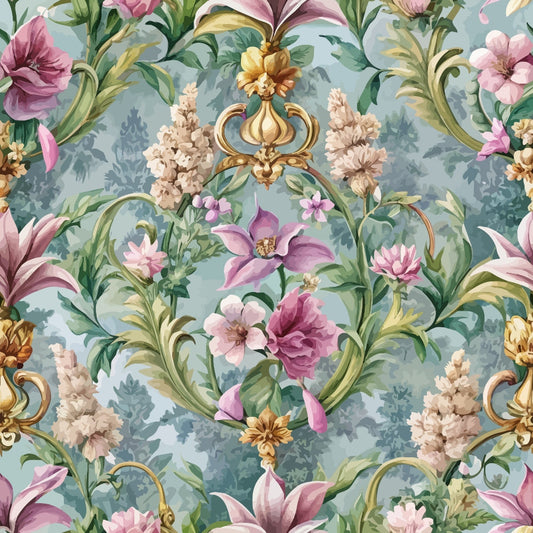 Baroque Florals Pattern 213 Quilting Cotton Fabric