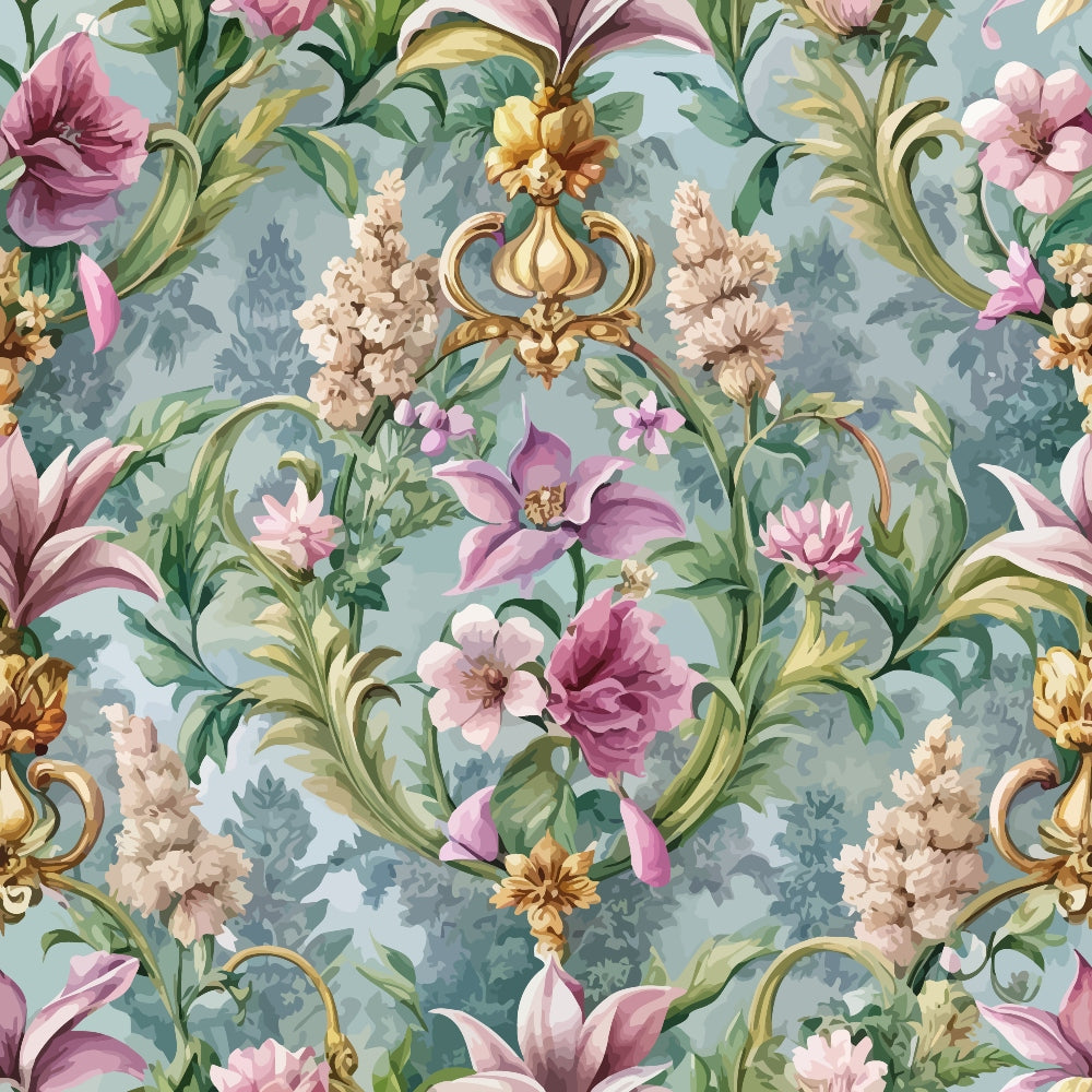 Rococo Blooms Pattern 213 Minky Fabric