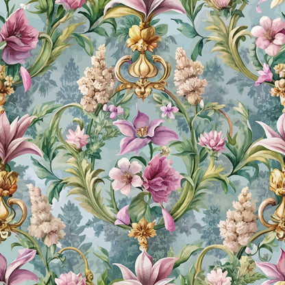 Rococo Blooms Pattern 213 Minky Fabric