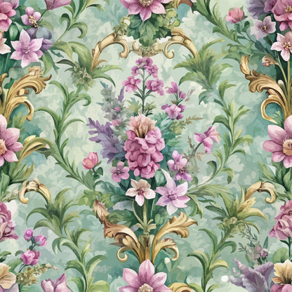 Rococo Blooms Pattern 214 Minky Fabric