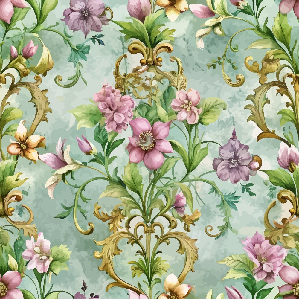 Rococo Blooms Pattern 215 Minky Fabric