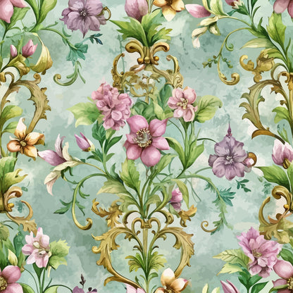 Rococo Blooms Pattern 215 Minky Fabric