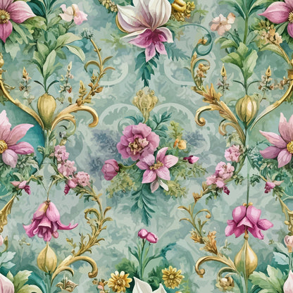 Rococo Blooms Pattern 216 Minky Fabric