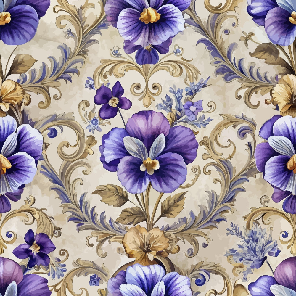 Rococo Blooms Pattern 217 Minky Fabric