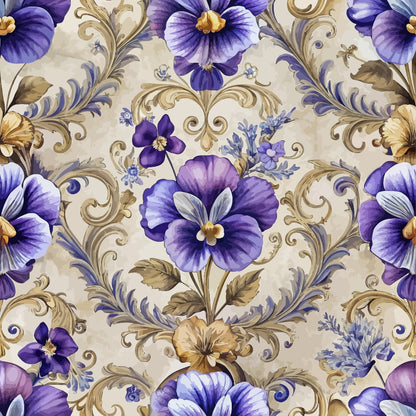 Rococo Blooms Pattern 217 Minky Fabric