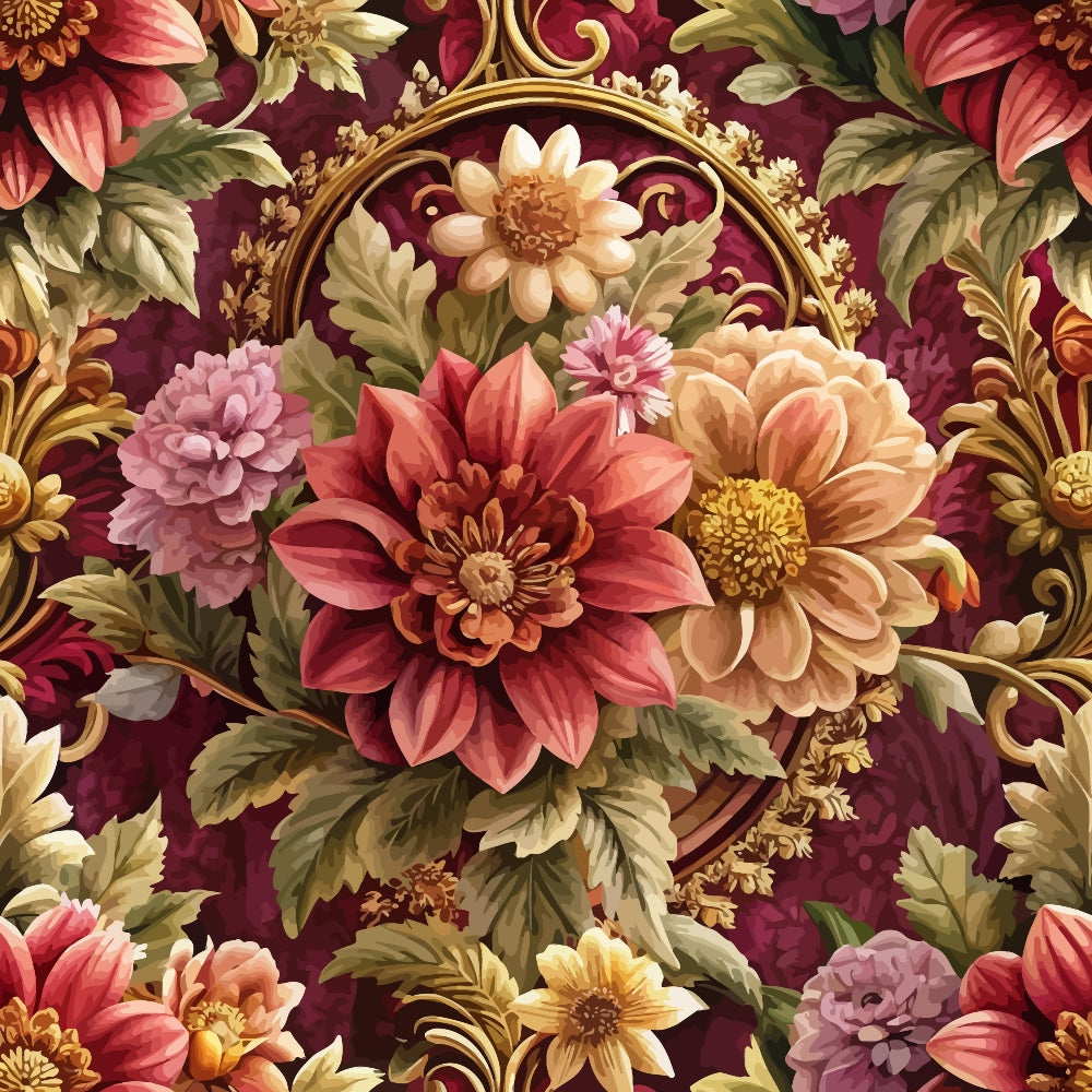 Rococo Blooms Pattern 22 Minky Fabric