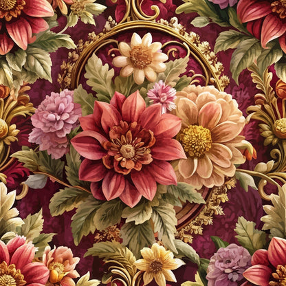 Rococo Blooms Pattern 22 Minky Fabric