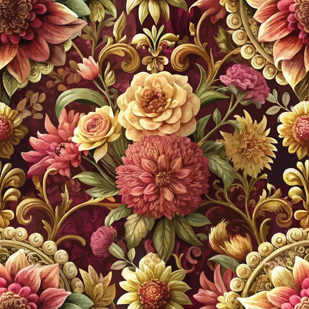 Rococo Blooms Pattern 23 Minky Fabric