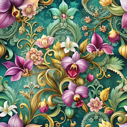 Rococo Blooms Pattern 27 Minky Fabric