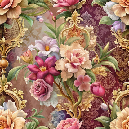 Rococo Blooms Pattern 28 Minky Fabric