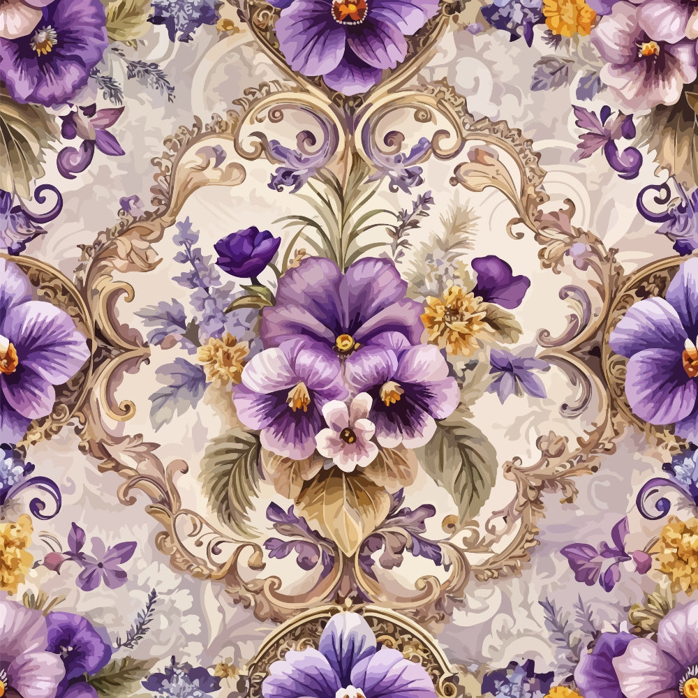 Rococo Blooms Pattern 2 Minky Fabric