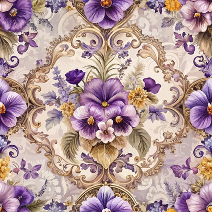 Rococo Blooms Pattern 2 Minky Fabric