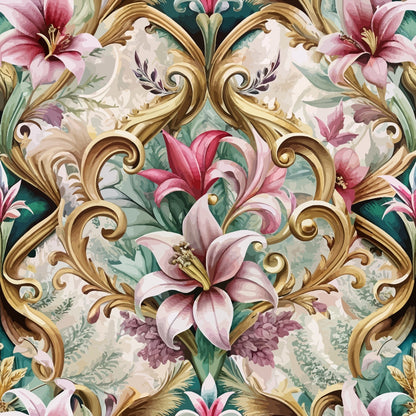 Rococo Blooms Pattern 32 Minky Fabric
