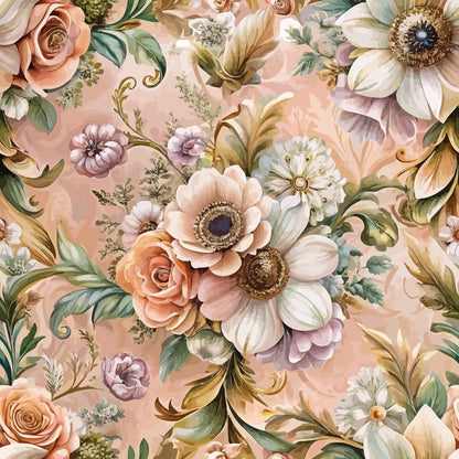 Rococo Blooms Pattern 35 Minky Fabric