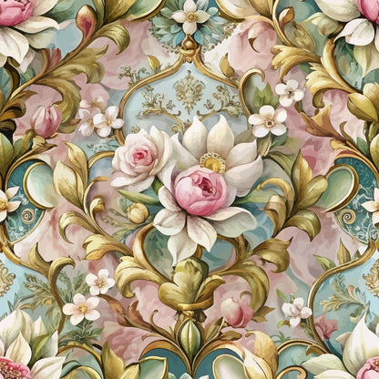 Rococo Blooms Pattern 39 Minky Fabric