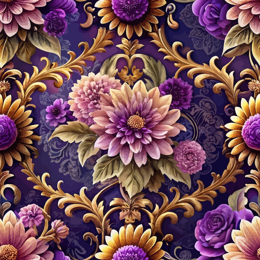 Rococo Blooms Pattern 3 Minky Fabric