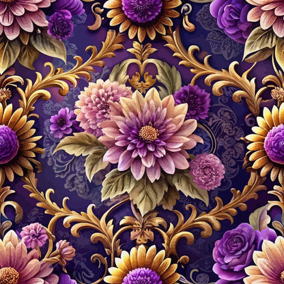 Rococo Blooms Pattern 3 Minky Fabric