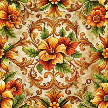 Rococo Blooms Pattern 40 Minky Fabric