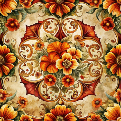 Rococo Blooms Pattern 41 Minky Fabric