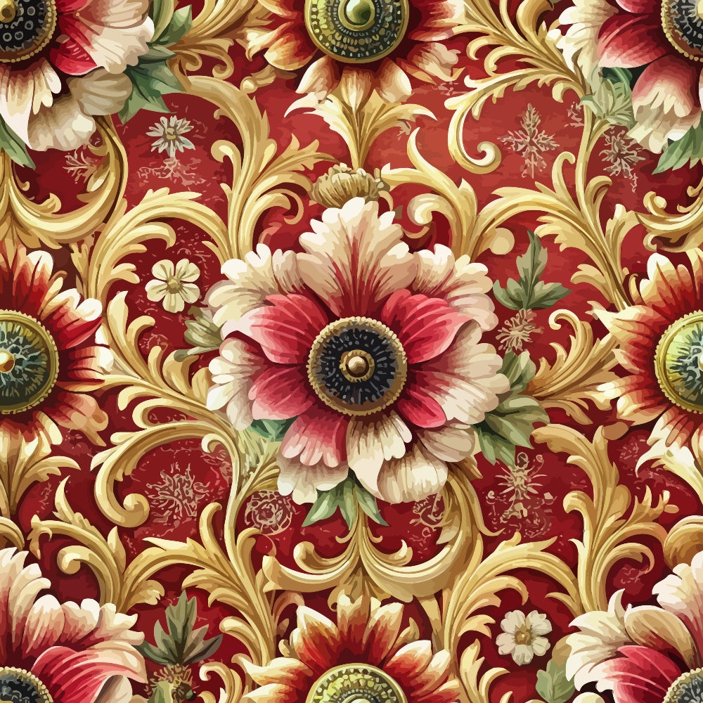 Rococo Blooms Pattern 44 Minky Fabric