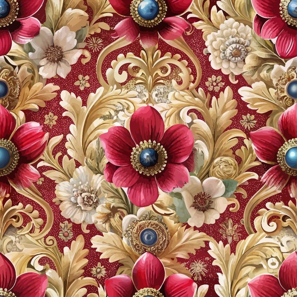 Rococo Blooms Pattern 45 Minky Fabric