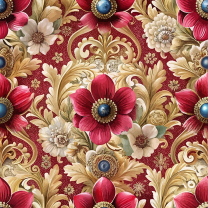 Rococo Blooms Pattern 45 Minky Fabric