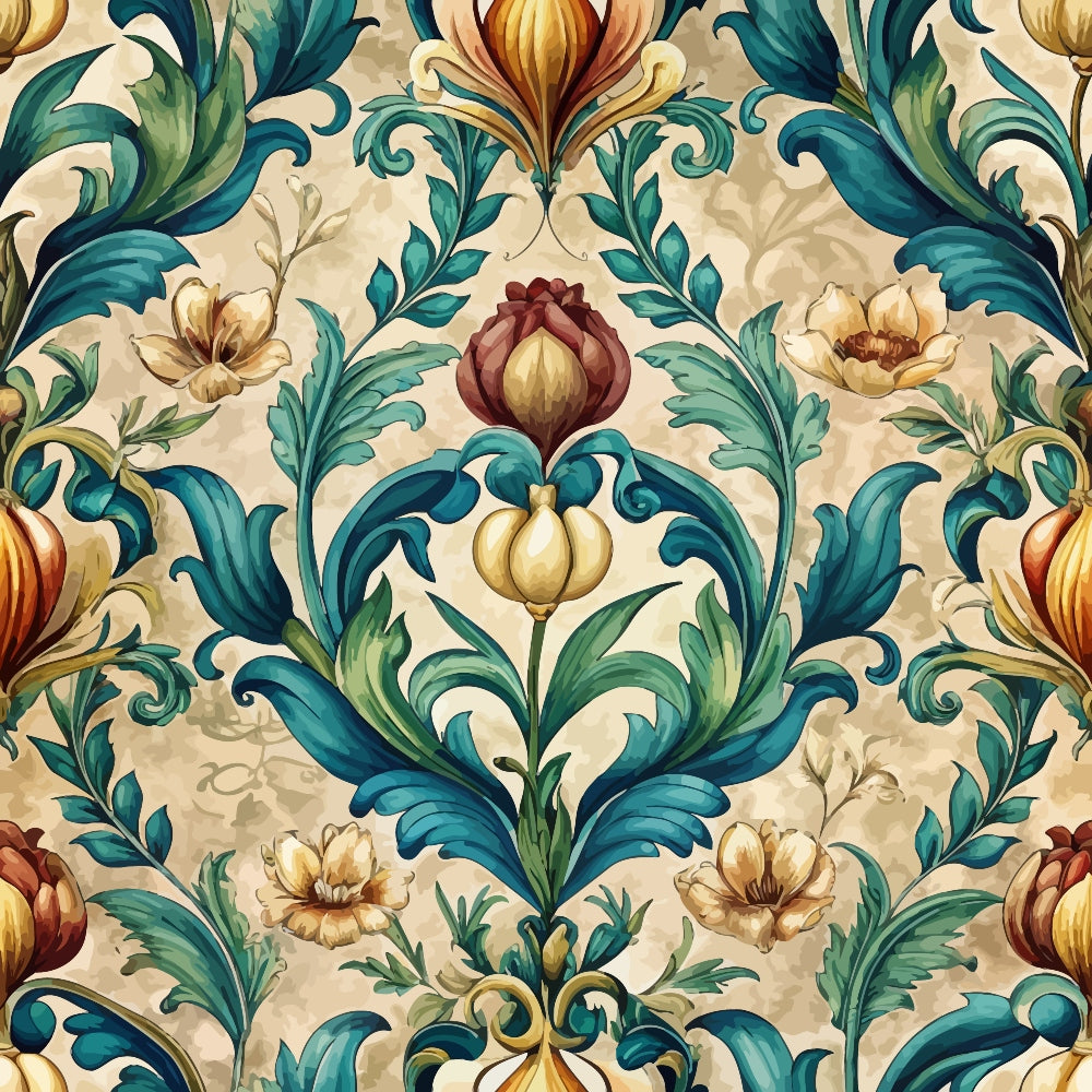 Rococo Blooms Pattern 50 Minky Fabric
