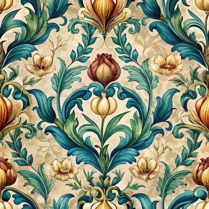 Rococo Blooms Pattern 50 Minky Fabric