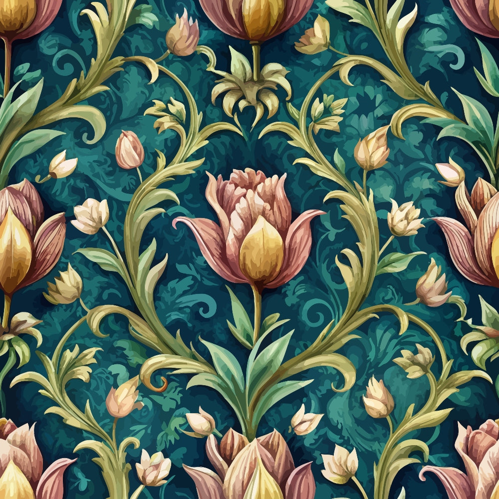 Rococo Blooms Pattern 51 Minky Fabric